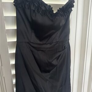 NWT, Elegant Black Ruffled Dress